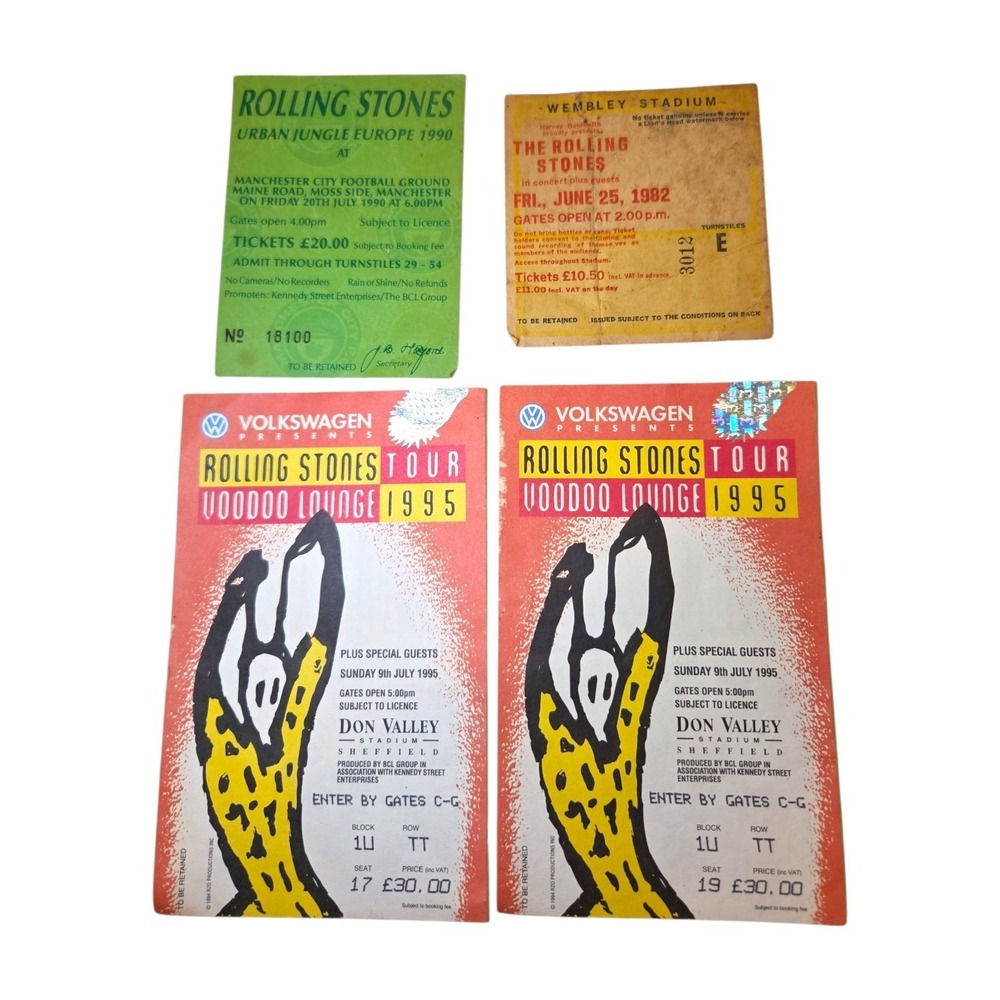 Rolling Stones Lot of‎ 4 Wembley Stadium Urban Jungle Concert Ticket Stubs